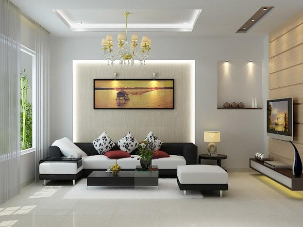 Bố trí đèn hợp lý giúp phòng khách đẹp lung linh hơn