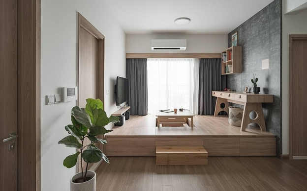 Nội thất thấp sàn giúp trần nhà trông cao và thoáng hơn