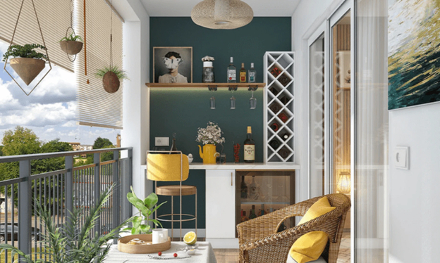 Quầy bar mini ngắm cảnh thành phố cực chill